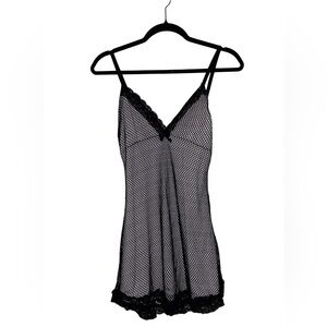 Dolls Kill Widow Black Netting Chemise Slip Size Medium